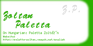 zoltan paletta business card